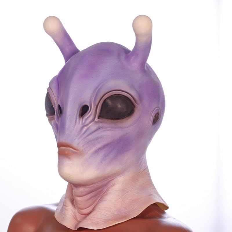 Horror Alien Mask Funny Halloween Monster Cosplay Mask Creepy Scary Masquerade Party Costume Accessories Full Head Latex Prop image number 3