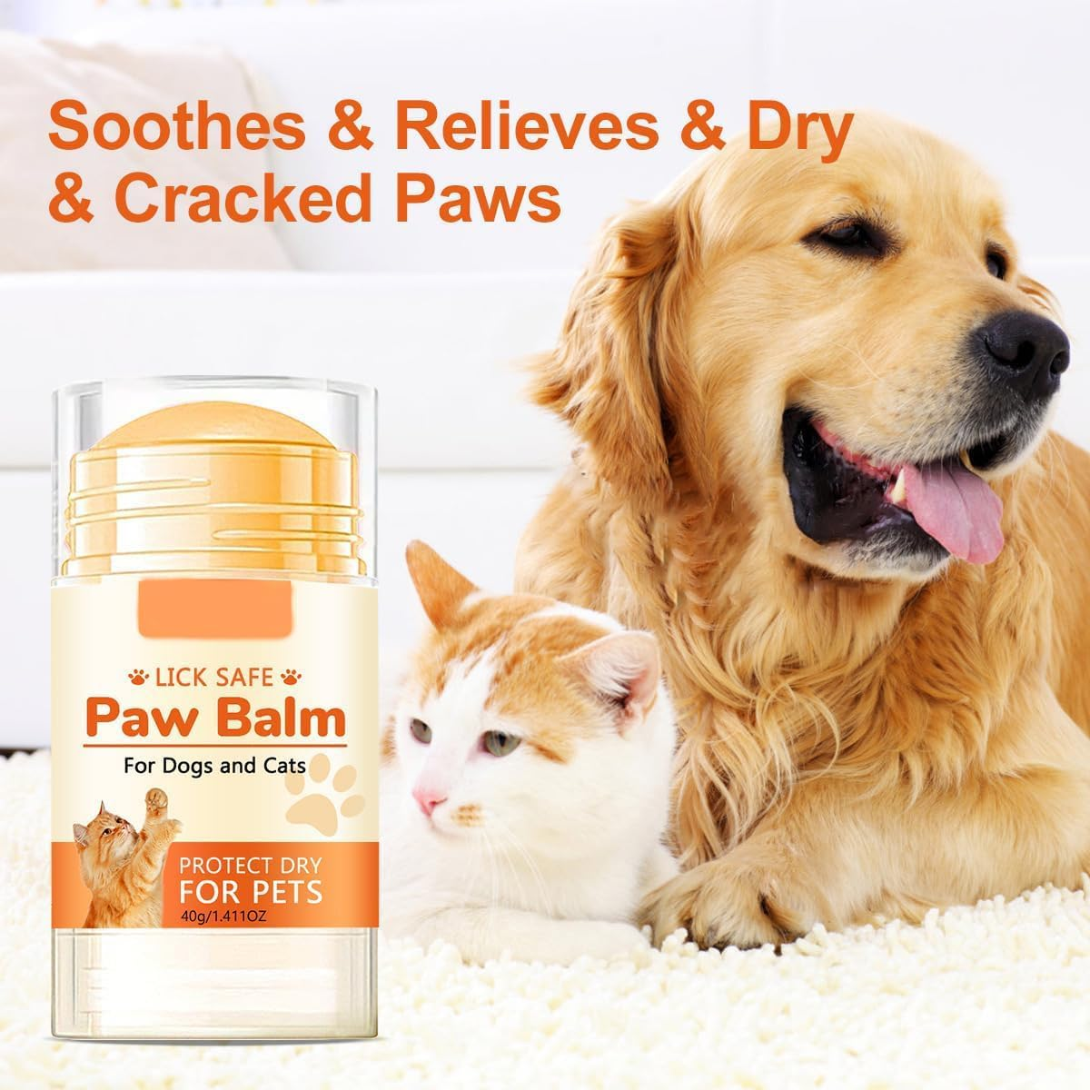2 Bottles Paw Ointment- 40G,Natural Leak-Proof Paw Butter for Dogs,Moisturiser Dogs Moisturiser,Snow and Dry Weather Protection Cat Paw Butter,Dog Paw Balm,Dog Paw Balm for Travel