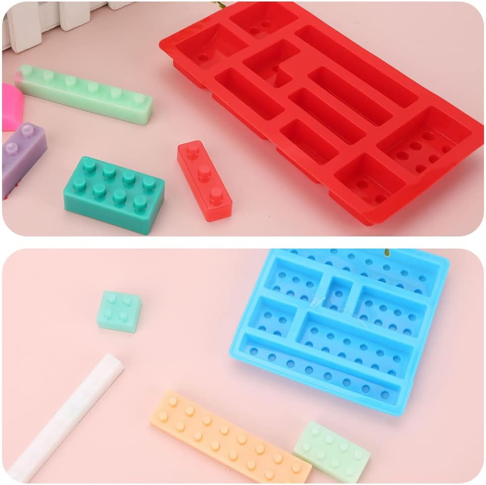 3 Pcs Chocolate Jelly Moulds - Multi-Size Ice Cube Candy Moulds for Building Block Themes Kids Cake Cupcake Decorations image number 1