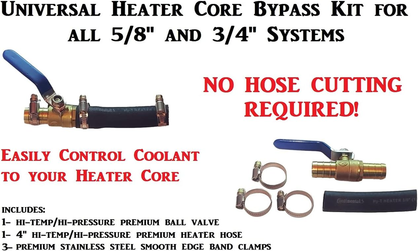 Muzzys HEATER CORE BYPASS KIT, Universal, Fits MOST Vehicles and ALL 5/8" and 3/4" ID Heater Hoses. Easily Stop Flow to Your Heater Core with This Premium Hi Temp Hi Pressure By-Pass Kit image number 3