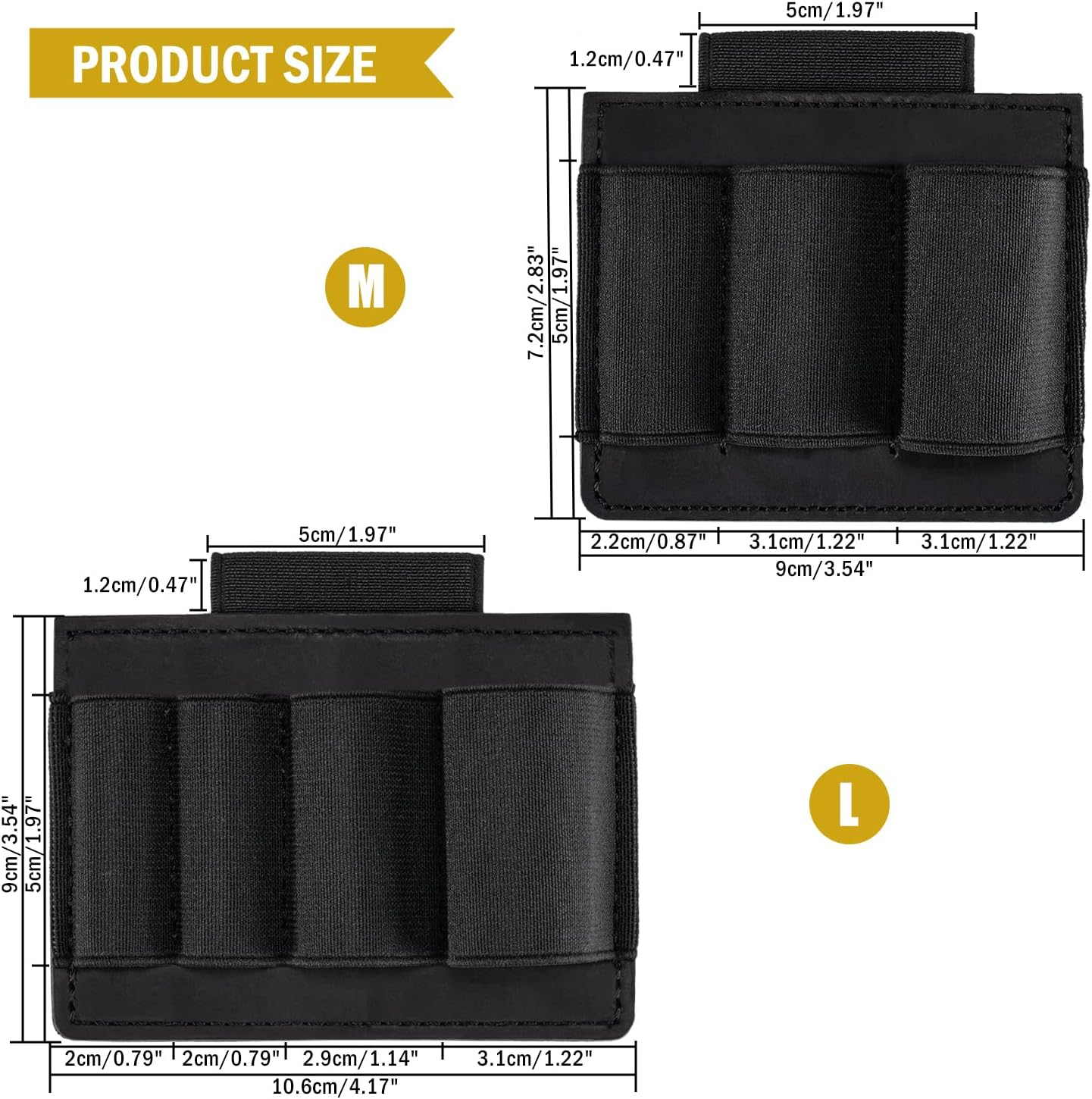 VIPERADE PL7 EDC Pouch Hook and Loop, Elastic Organizer Holder Panel, Hook Backed Accessories Holder for Backpack, Tactical Vest, Bag - 4 Slots-M image number 3