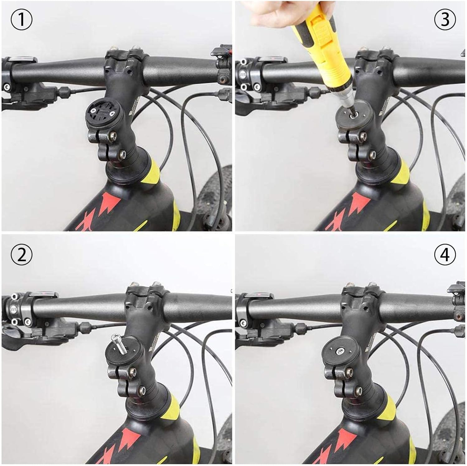 Emsea Bicycle Stem Top Cap Computer Mount Holder Kit 2 Types Bike Mount Insert Adapter Compatible with Garmin Edge 1000 820 810 Compatible with Bryton Rider R530 R330