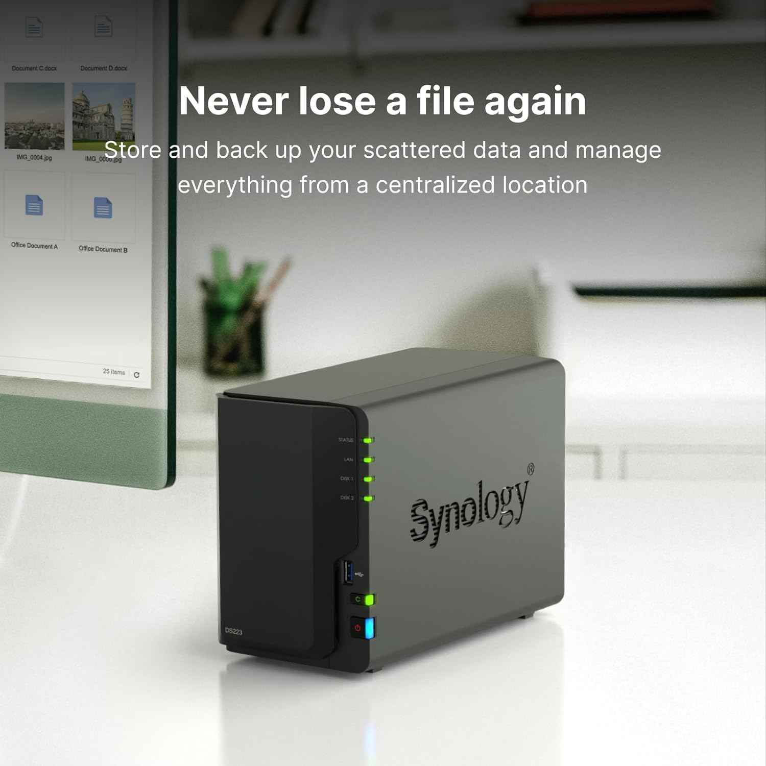 Synology 2-Bay DS223 Quad Core CPU NAS Kit with 2GB Memory for Middle Light Users - Domestic Authorized Dealer Compatible Phone Support Diskstation image number 6