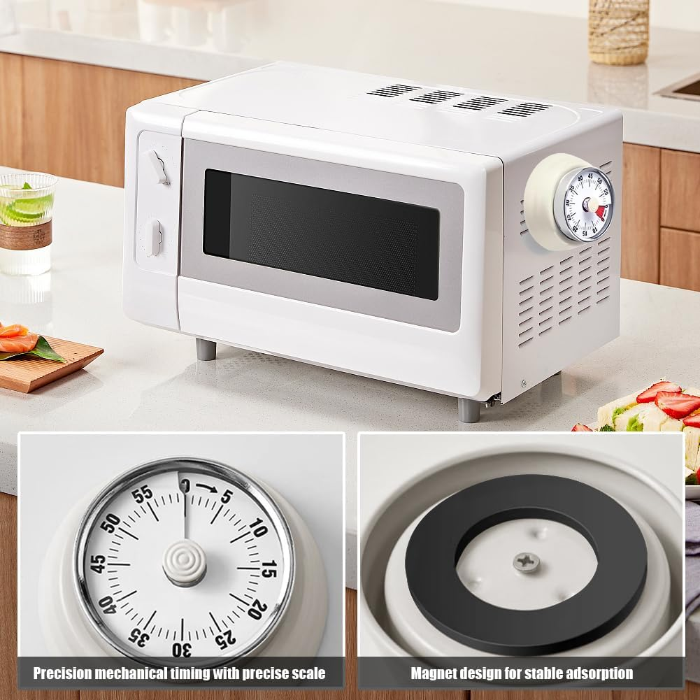 Wind up Kitchen Timers, 60 Minute Mechanical Visual Timer Outlet Magnetic Countdown for Classroom Cooking Fitness Baking Studying Teaching,Home MOD ADHD Tools Homeschool Supplies for Kids Seniors image number 5