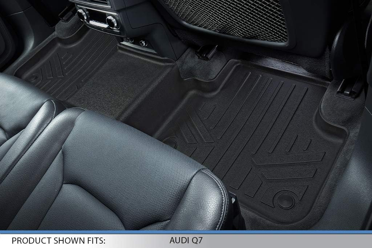 MAXLINER Custom Fit Floor Mats 2 Row Liner Set Black Compatible with 2017-2022 Audi Q7 / 2019-2022 Audi Q8
