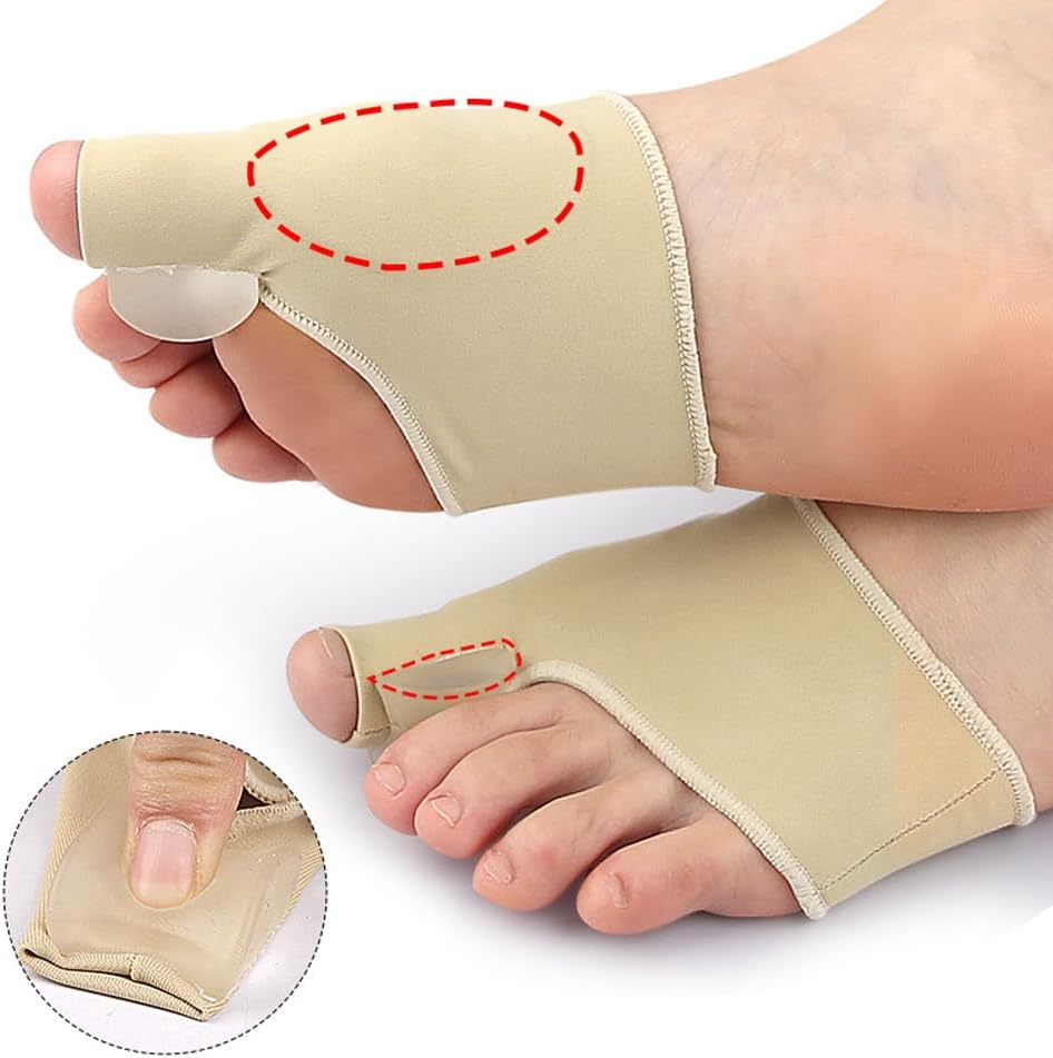 Bunion Corrector Big Toe Straightener Bunion Pain Relief Sleeves, T Tersely 1 Pair Bunion Splint Support Protectors Sleeve Built-In Silicone Gel Pad for Hallux Valgus Pain Relief - Large (Size: 40-45)