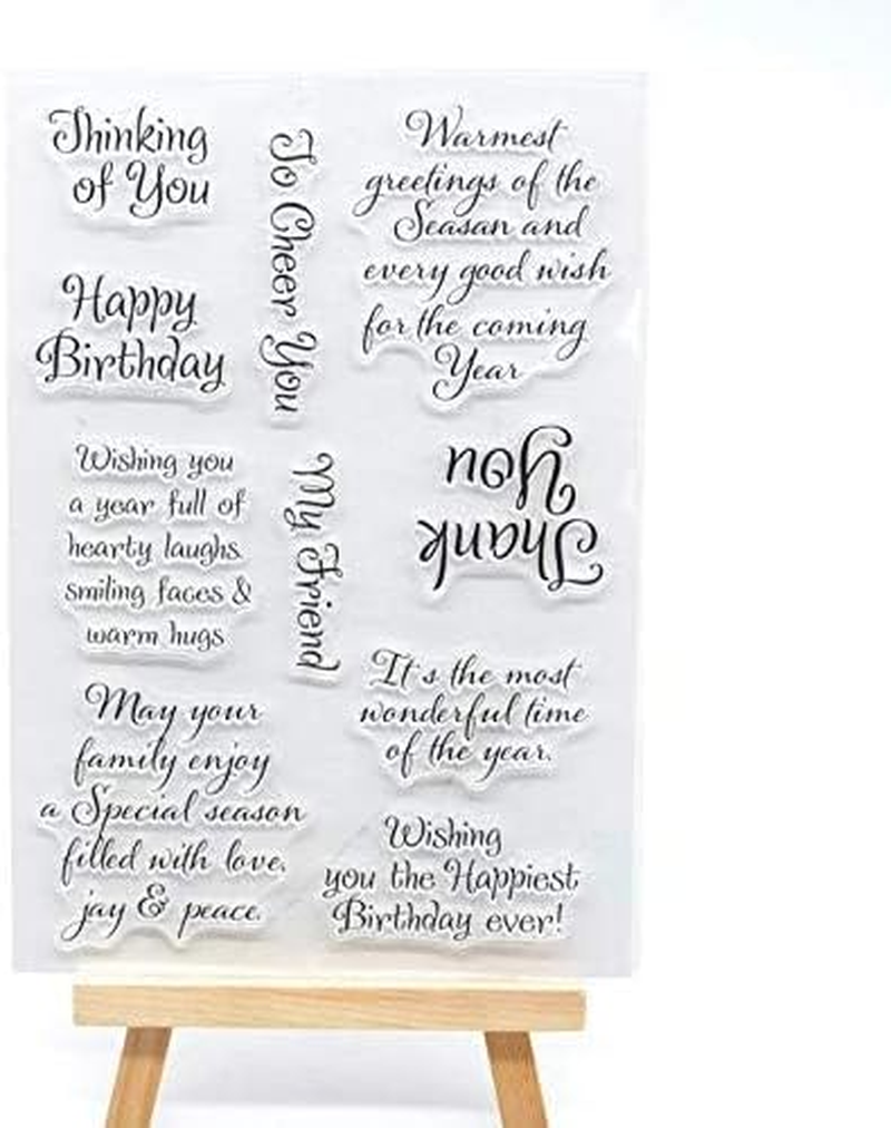 Welcome to Joyful Home 4Pcs/Set Different Sentiments Rubber Clear Stamp for Card Making Decoration and Scrapbooking image number 5