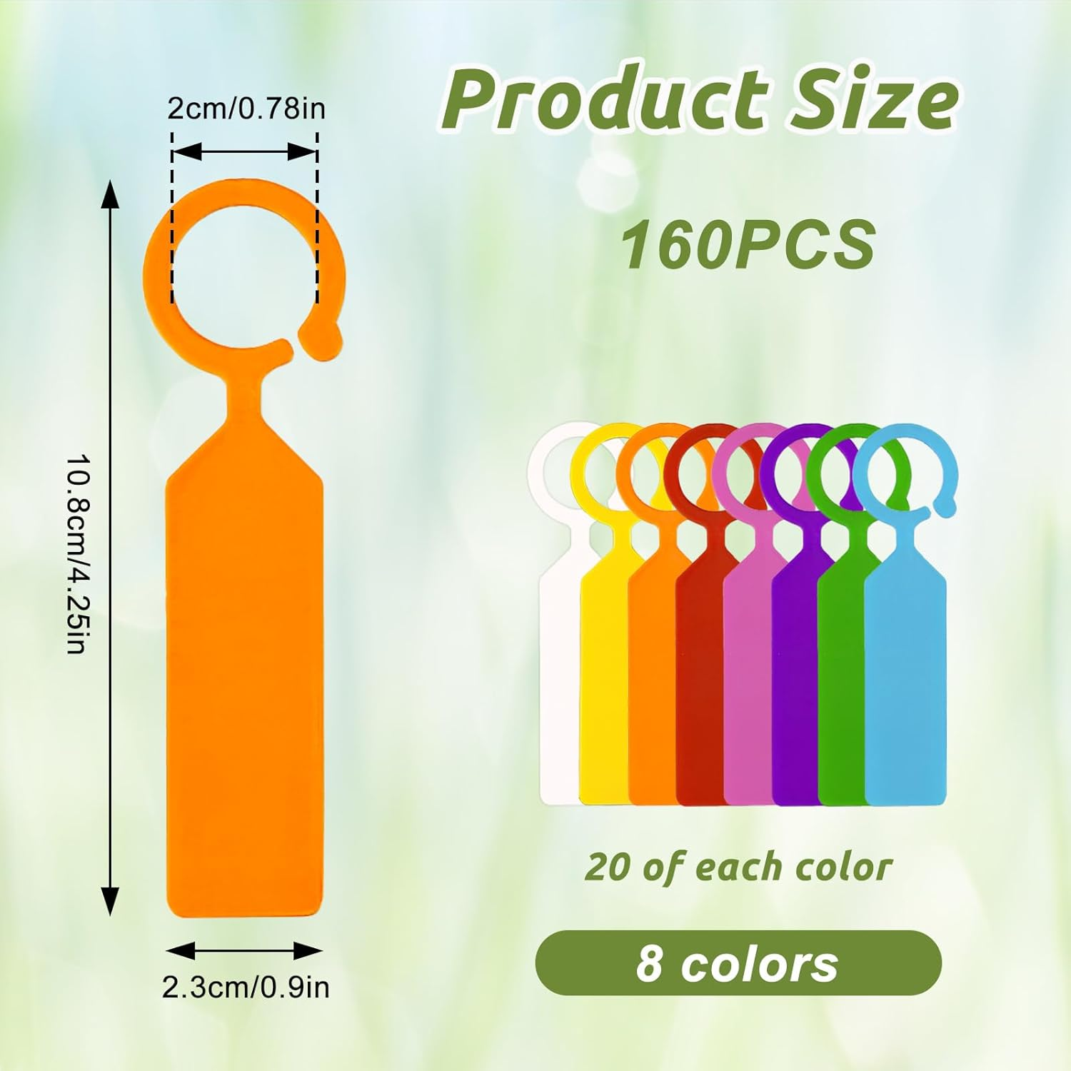 160 PCS Plastic Plant Labels, Plant Tags for Outdoor Garden Waterproof, Hanger Tags for Plants, Potted Plants, Nurseries, Trees, Gardening (Colorful) image number 5
