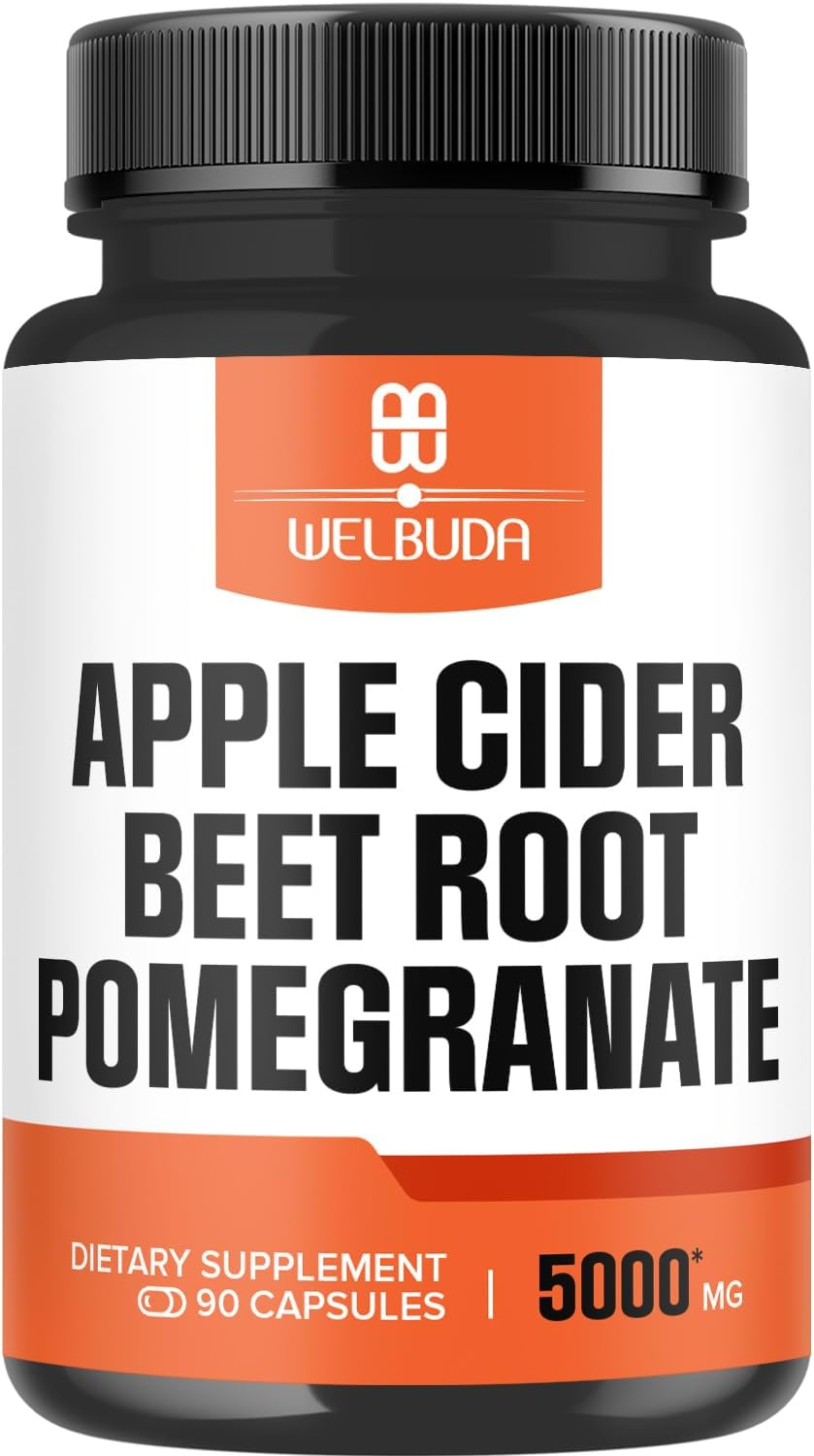 1500Mg Beet Root 2000Mg Apple Cider Vinegar 1500Mg Pomegranate Juice Supplements - 90 Vegan Capsules image number 4