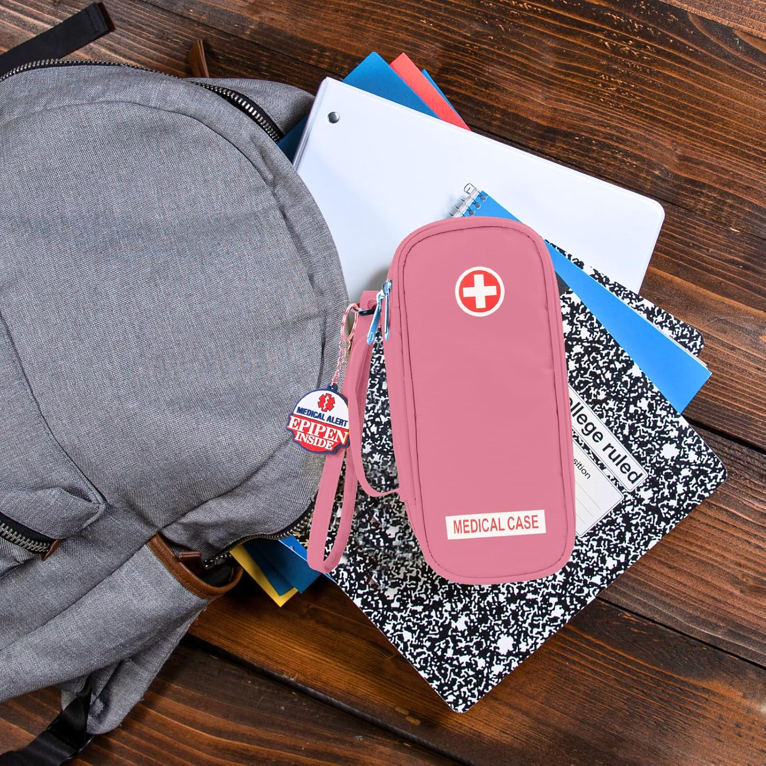 Jayour Epipen Medical Carrying Case Insulated, Travel Medication Organizer Bag Emergency Medical Pouch, Fits 2 Epipens, Asthma Inhaler, Anti-Histamine, Auvi-Q, Allergy Medicine Essentials image number 3