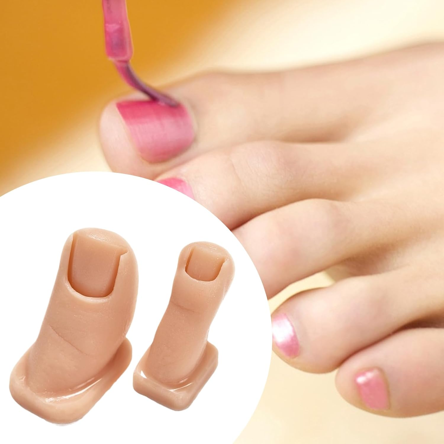 Silicone Toe Mannequin - Silicone Pedicure Practice Tool | Soft Toenail Simulator Fake Model Set of 2 for Pedicure Training Skill Enhancement image number 2