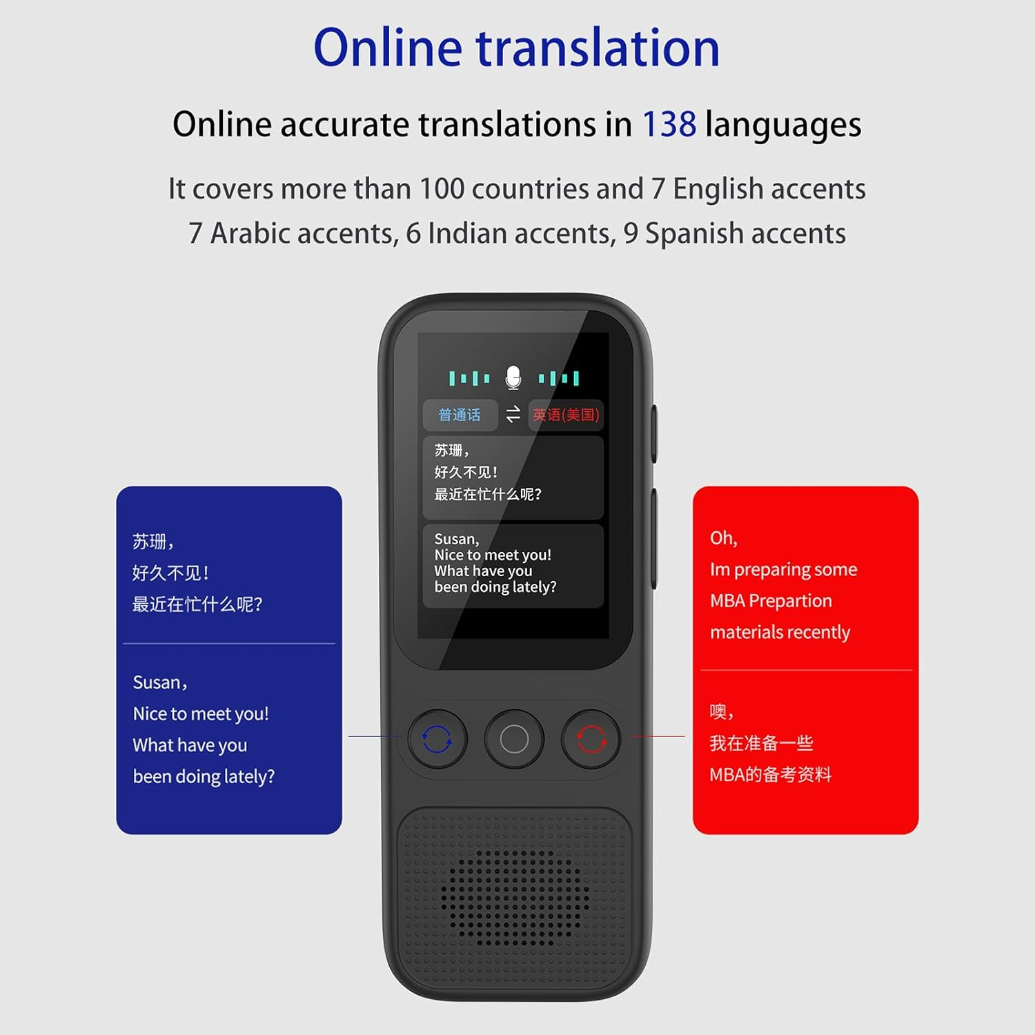 Portable Language Translator Device with 138 Languages Voice Translating 17 Offline Translation Simultaneous Interpretation Support Voice Video Recording Text/Photo Translate Group Chat image number 4