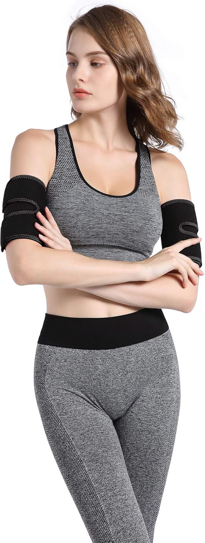 Bakerdani Hot Sweat Neoprene Weight Loss Slimmer Bands Wraps Arm Trimmers for Men & Women (A Pair) image number 6