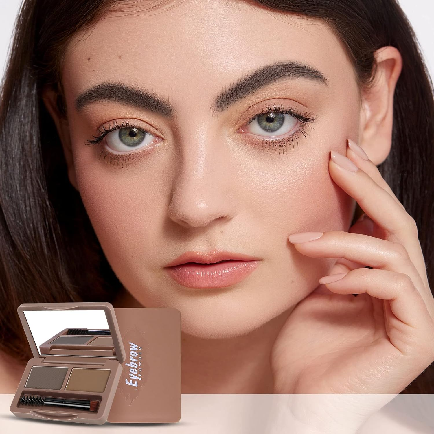 Boobeen Eyebrow Powder, 2-Color Eyebrow Palette Makeup to Enhance & Define Brows, Eyebrow Color Powder with Mirror for Neutral Eye Makeup image number 3