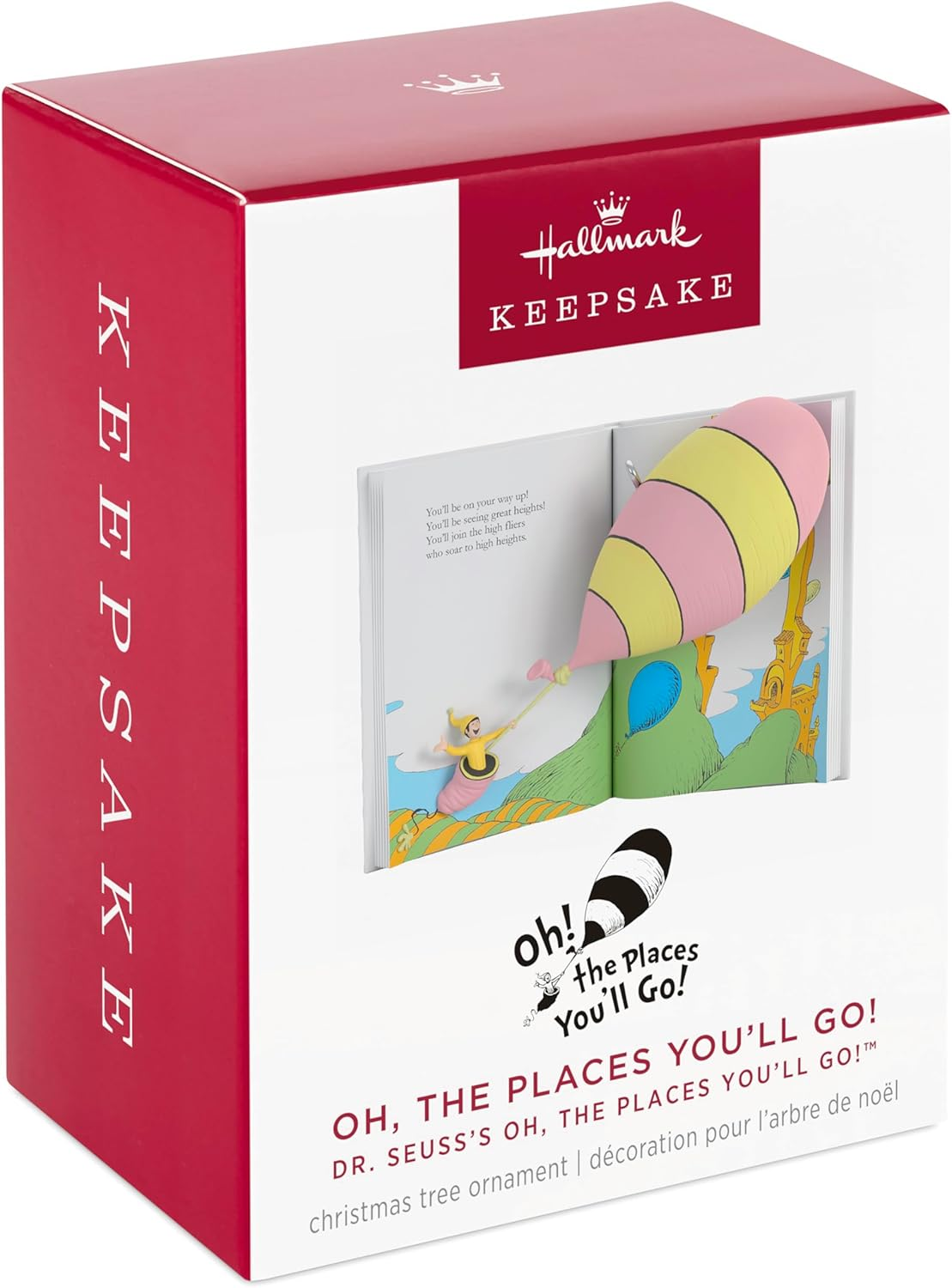 Hallmark Keepsake Christmas Ornament, Dr. Seuss'S Oh, the Places You'Ll Go! Book, Gifts for Dr. Seuss Fans