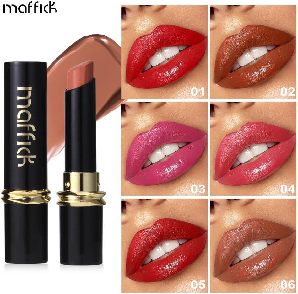 Maffick Lip Glaze Liquid Lipstick: Long-Lasting, Non-Sticking, Waterproof Lip Gloss (04, 23G) - 01 image number 2