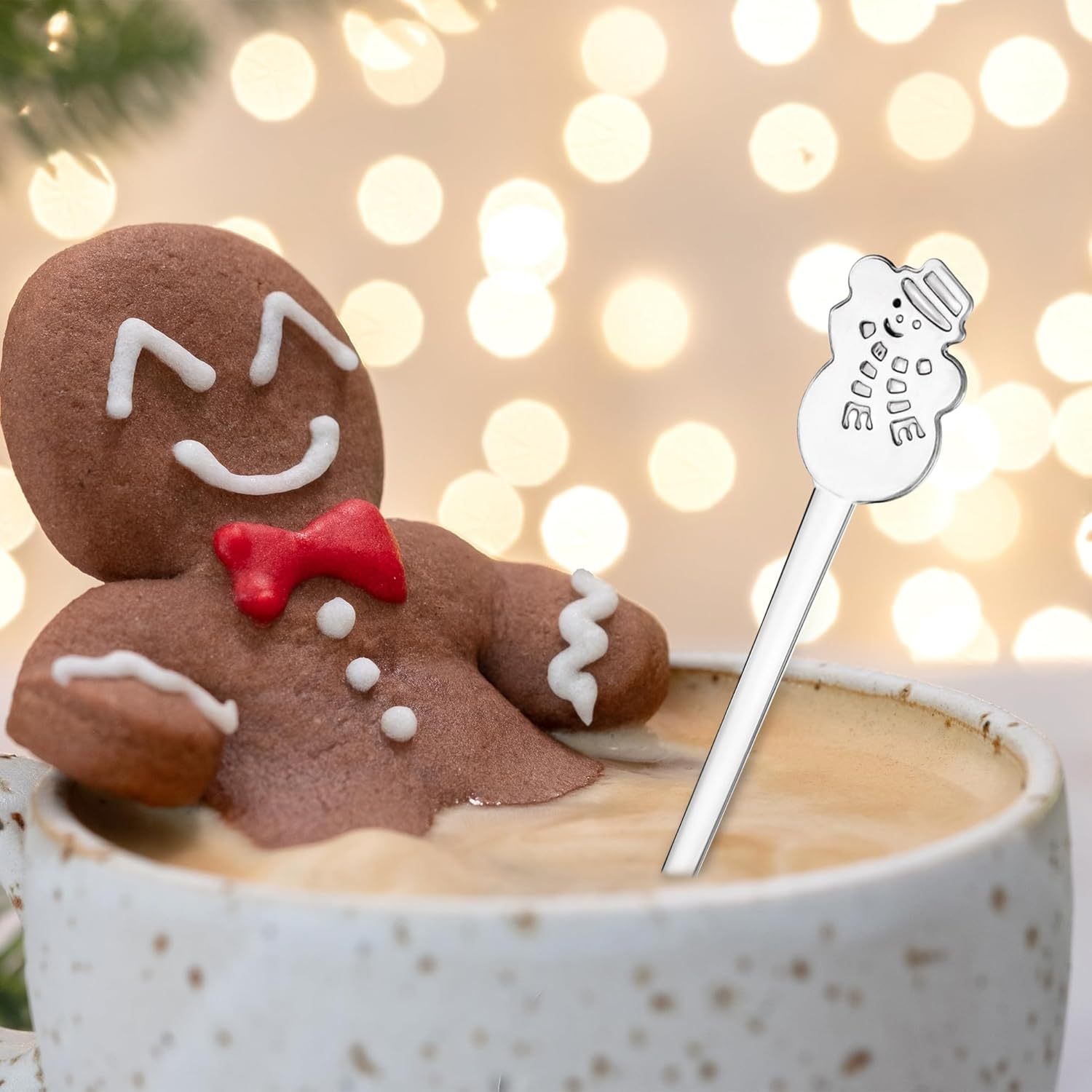 12 Pieces Creative Christmas Spoon Stainless Steel Coffee Spoon Christmas Stirring Spoon Tea Spoon Soup Spoon, 5 Inch