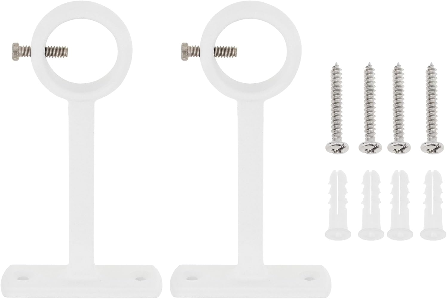 Ceiling-Mount Curtain Rod Brackets, Heavy Duty Ceiling and Wall Curtain Rod Holder for 1 Inch Drape Pole (White (Set of 2)) image number 1