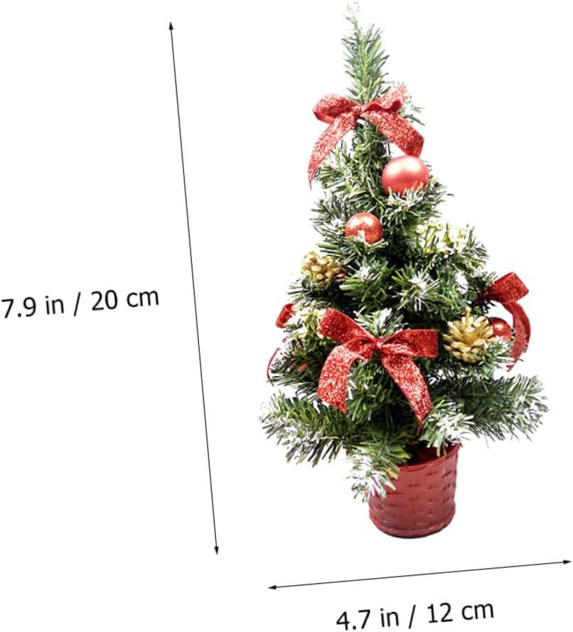 Anneome 4Pcs Adorable Mini Christmas Tree Decorative Tree for Home Party Showcase Table Ornament Christmas Decor Random Color
