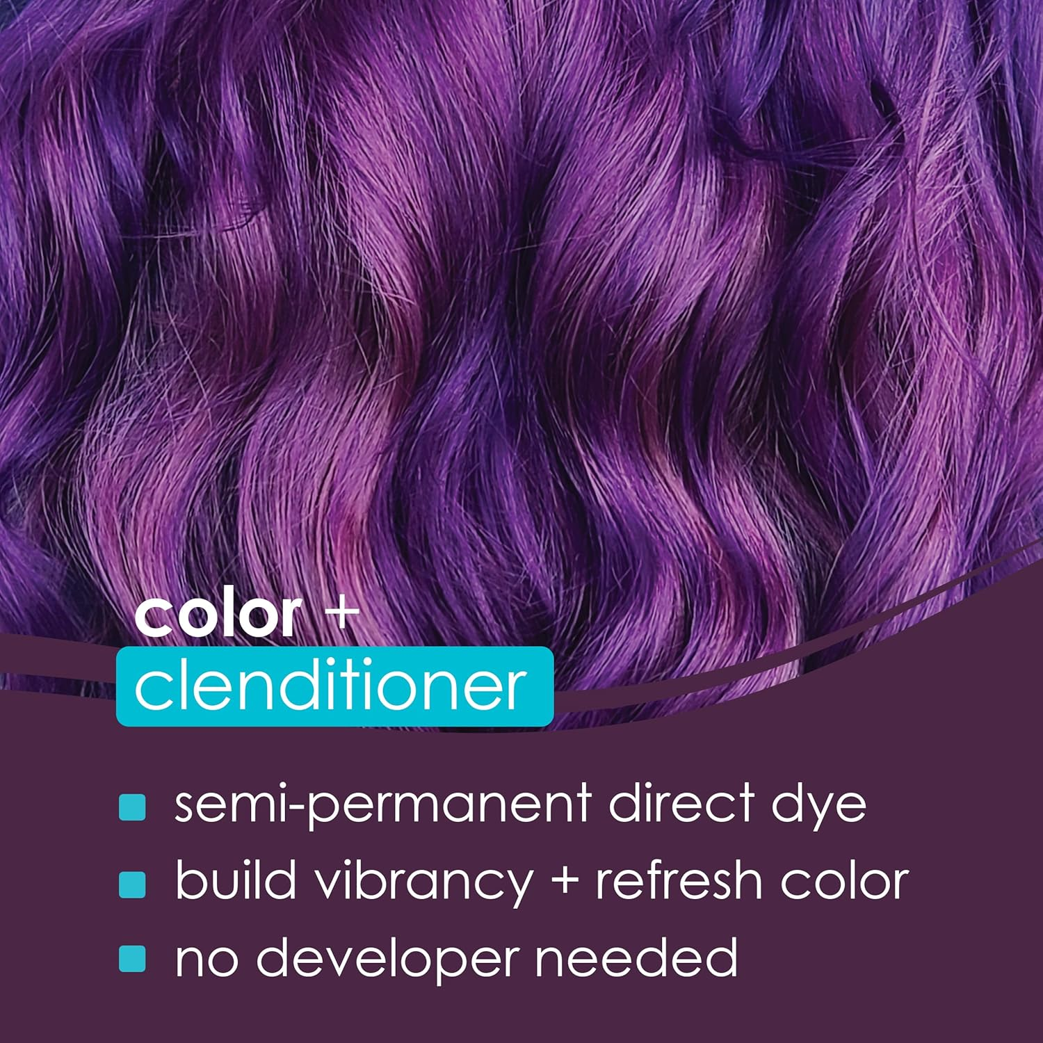 KERACOLOR Clenditioner for Brunettes PURPLE Dye, Semi Permanent Hair Color Depositing Conditioner, Cruelty-Free, 12 Fl Oz (Pack of 1) image number 6