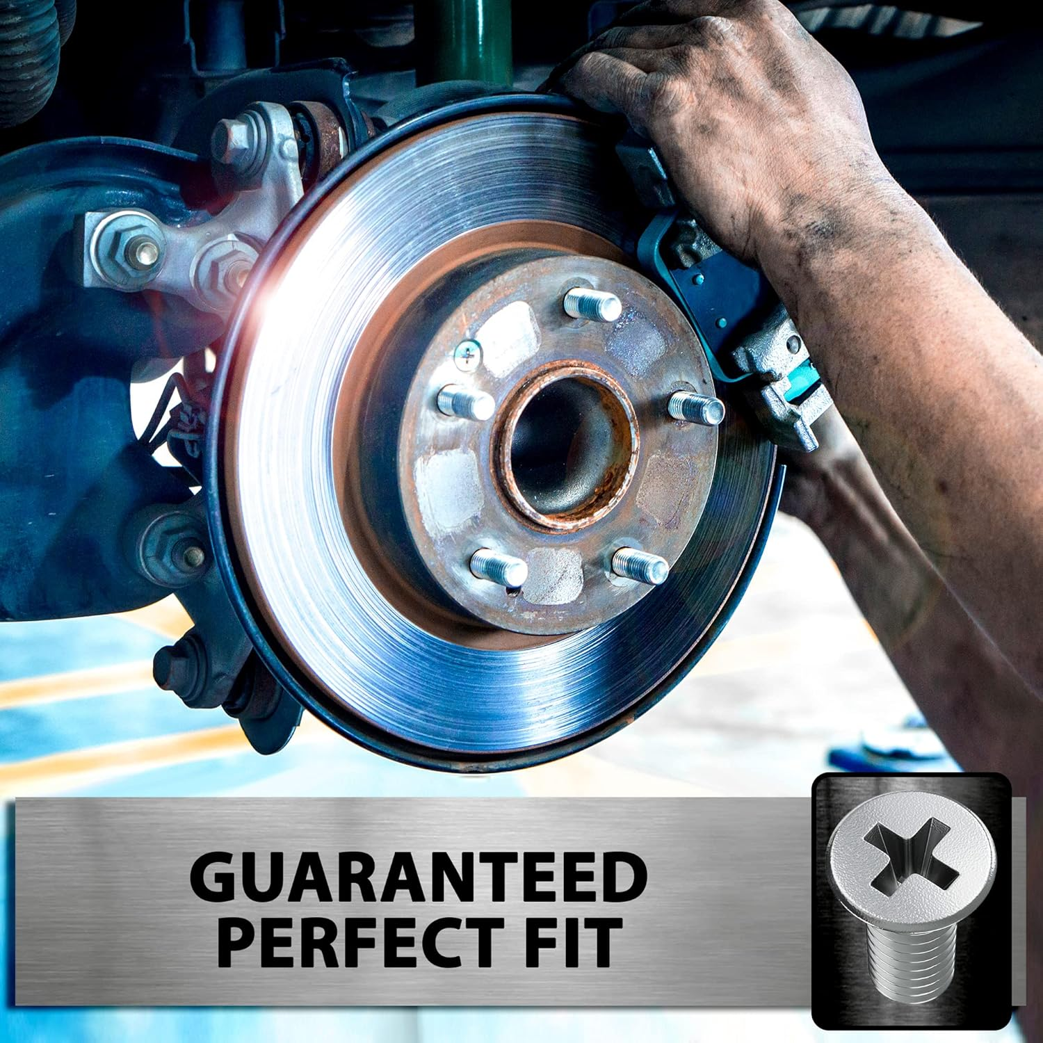 8Pcs Screw Rotor Brake Disc Retaining 93600-06014-0H - Set Is Best Replacement for Honda, Acura, Hyundai, Kia, Mazda - Front and Rear Stainless Steel Retaining Screws By image number 1