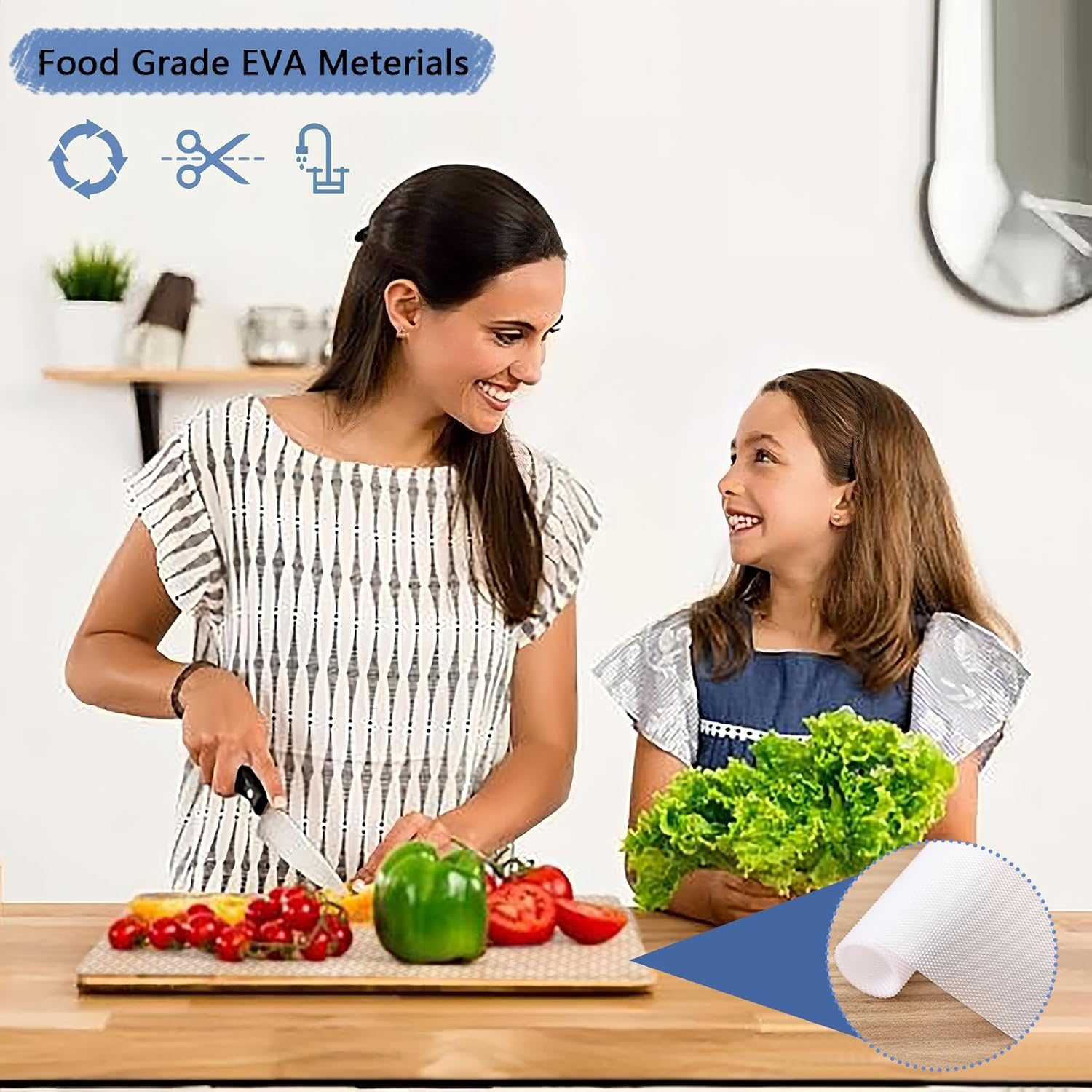 17.7&times;196.8In Shelf Liner,Non Adhesive Drawer Liners,Non-Slip Cabinet Liner,Washable Oil-Proof,For Cabinets, Storage, Kitchen,Desks,Shelf Liners-Clear,（45 * 500CM 1 Roll）