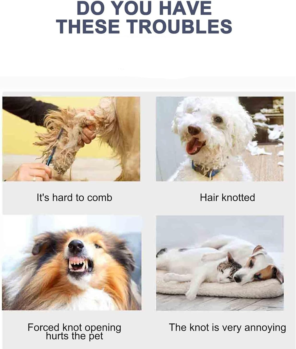 Mezokucelpet Dematting Combs 2Pcs Dog Detangler and Cat Massage Comb, Pet Deshedding Brush, Knotting Comb with Safety Blades, Hair Removal and Grooming Tool(Orange) image number 2