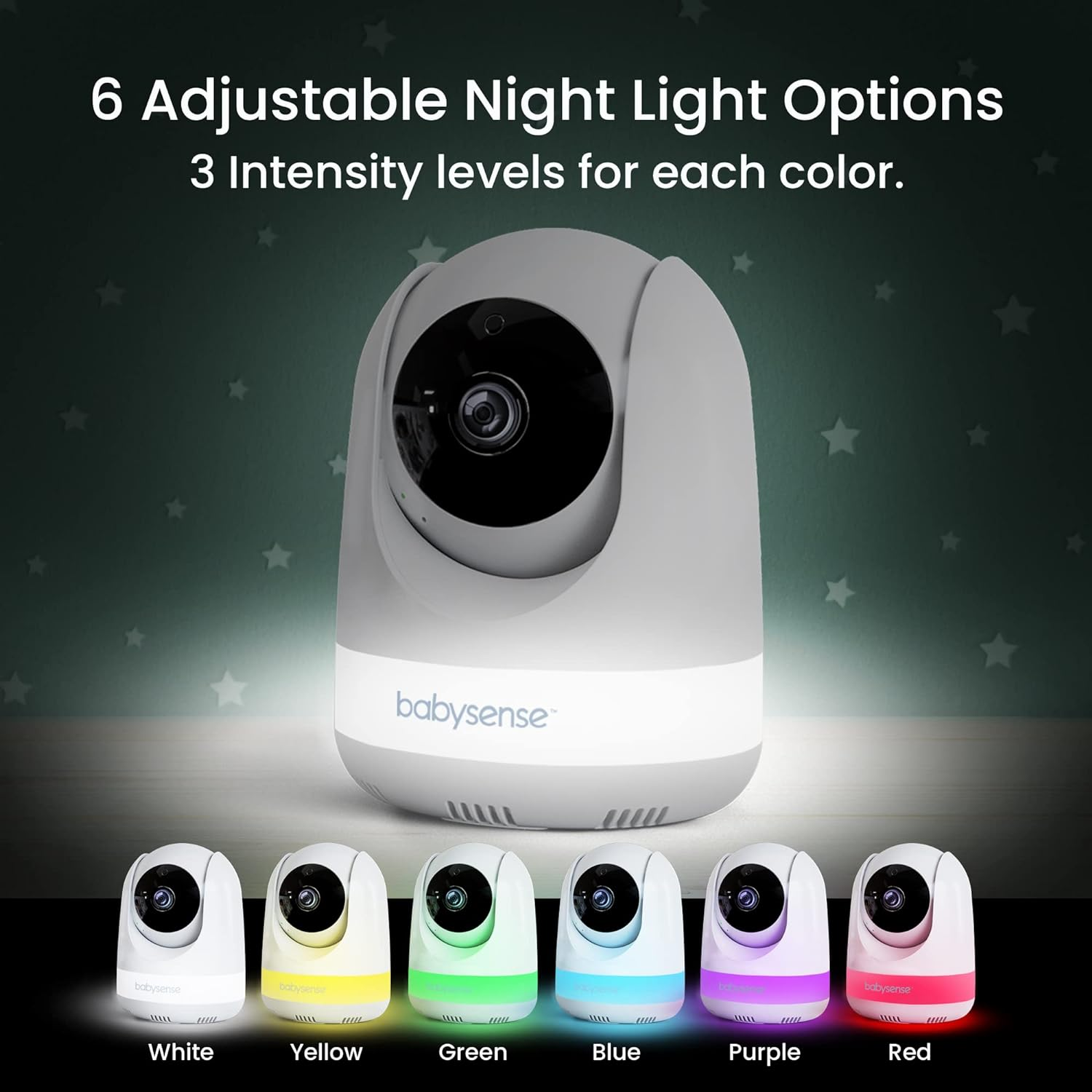 Babysense 5.5&rdquo; 1080P Full HD Split-Screen Baby Monitor, Video Baby Monitor with 2 Cameras and Audio, 6-Color RGB Night Light, 1000Ft Range, Two-Way Audio, 4X Zoom, 5000Mah Battery image number 3