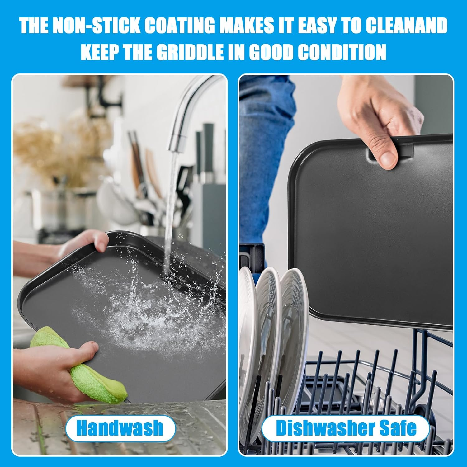 Grill Griddle Plate for Ninja Woodfire Outdoor Grills OG700 Series Accessories, Non-Stick Flat Top Griddle Pan Compatible with Ninja XSKGRDPLT Woodfire OG701 Grill, Insert image number 4