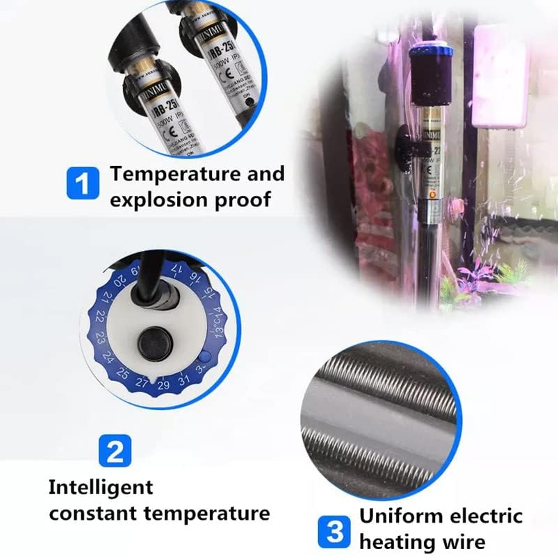 100W-500W Aquarium Submersible Heater Fish Tank Auto Water Thermostat