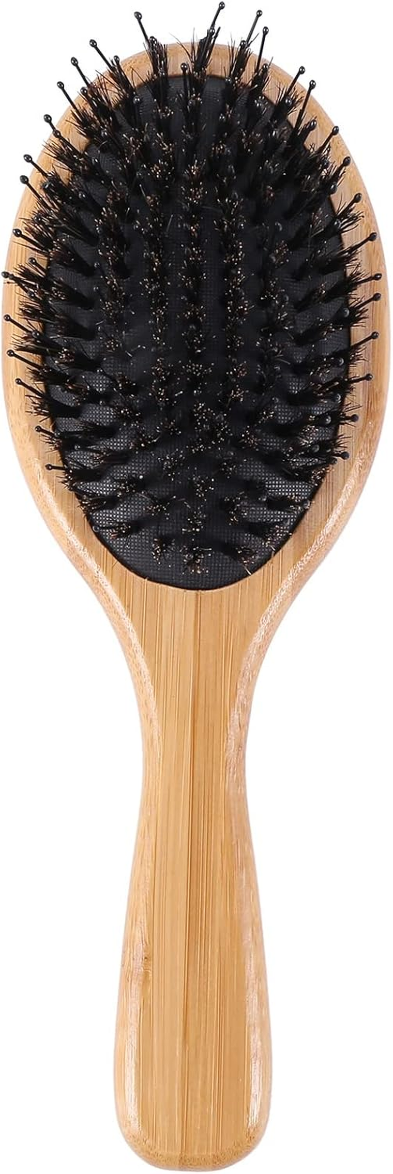 Hair Brush Boar Bristle Hair Brush with Nylon Pins Bamboo Paddle Detangler Brush Detangling Adding Shine Brushes Daily Use for Conditioning Improve Hair Texture image number 3