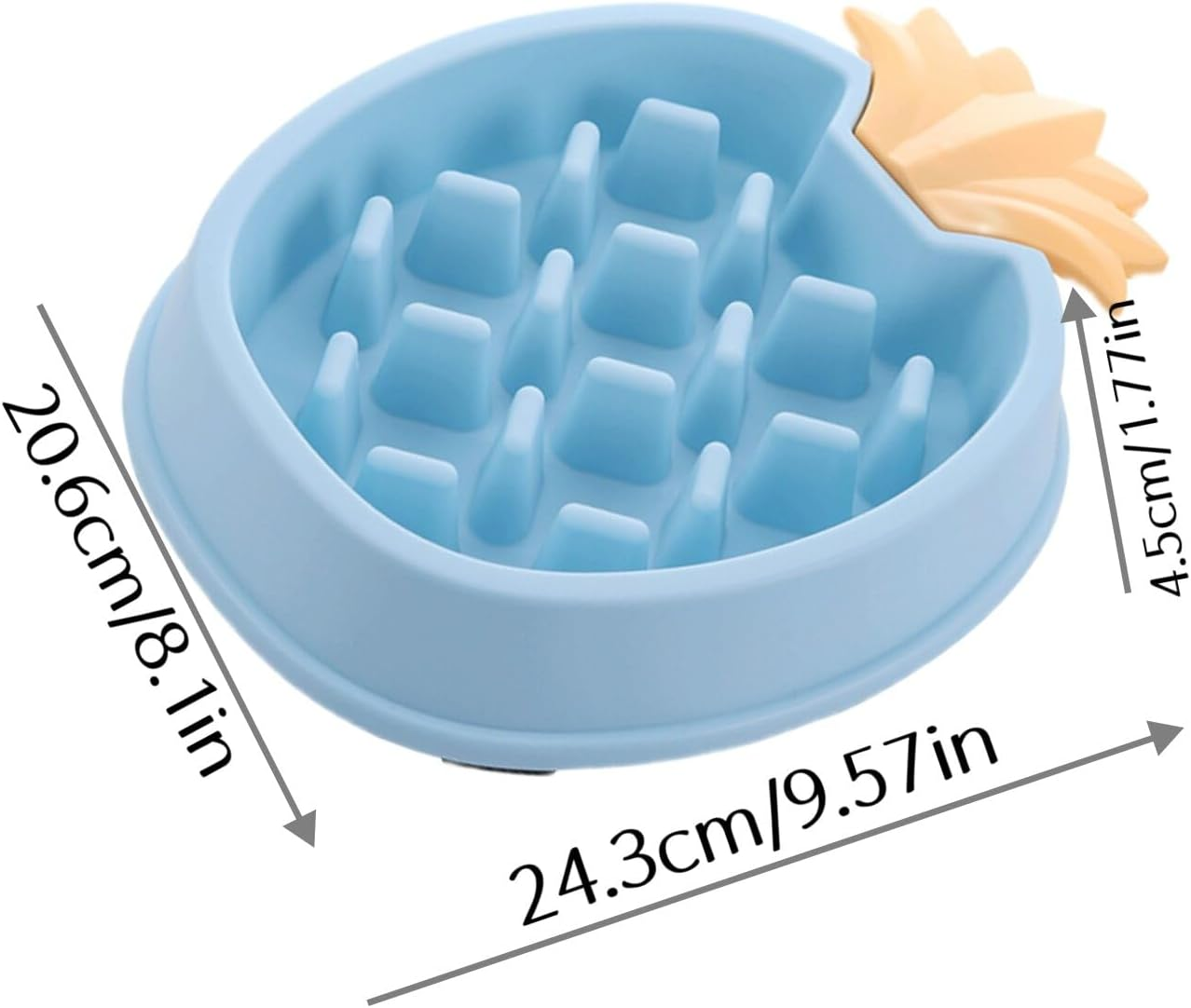 1Pc Pineapple-Shaped Slow Feeder Bowl,Adorable Pineapple Slow Food Bowl,Pineapples-Shaped Pet Slow Eating Food Bowls for Dogs and Cats, Blue image number 1