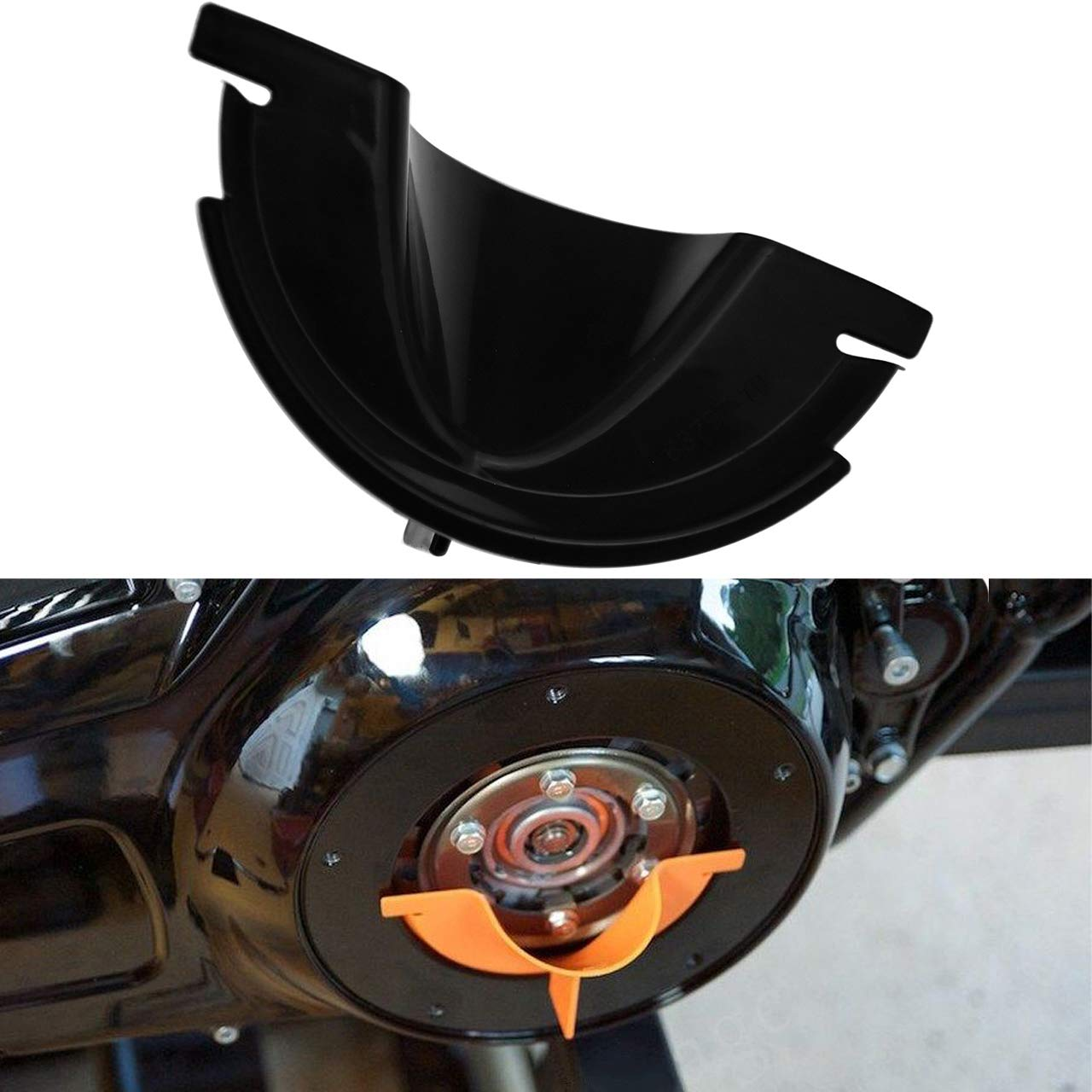 HDBUBALUS Motorcycle 9" Crankcase Fill Funnel Primary Case Oil Fill Set Fit for Harley Black image number 4