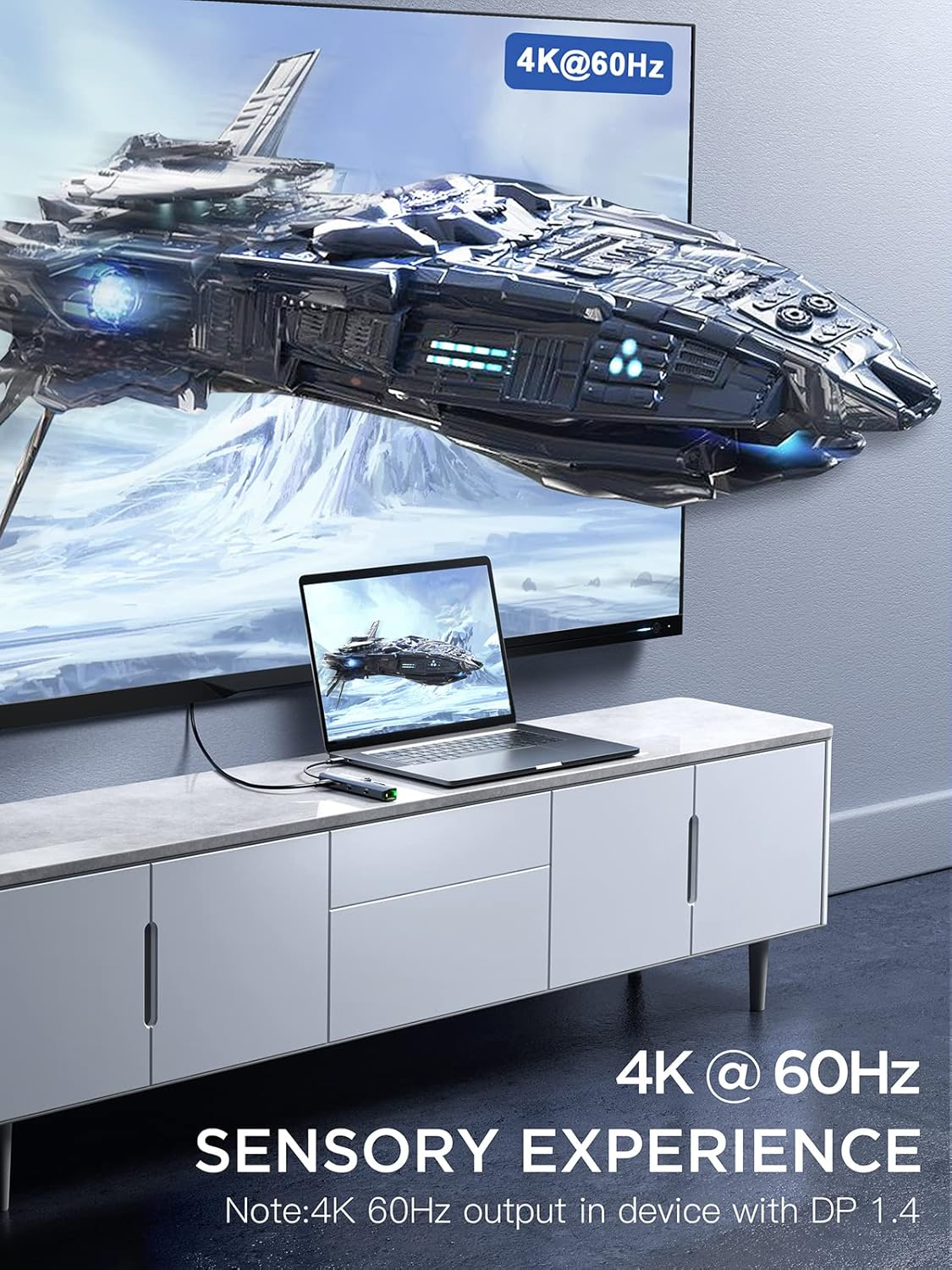 USB C Hub HDMI 4K 60Hz, 6 in 1 Dockteck, Dock Ethernet, Macbook Pro Adapter Ipad with LAN RJ45, 2 USB-C Port Data 100W PD, 2 USB 3.0, HDMI, for Macbook Air M1/M2, Ipad Pro/Air, Surface Pro image number 5