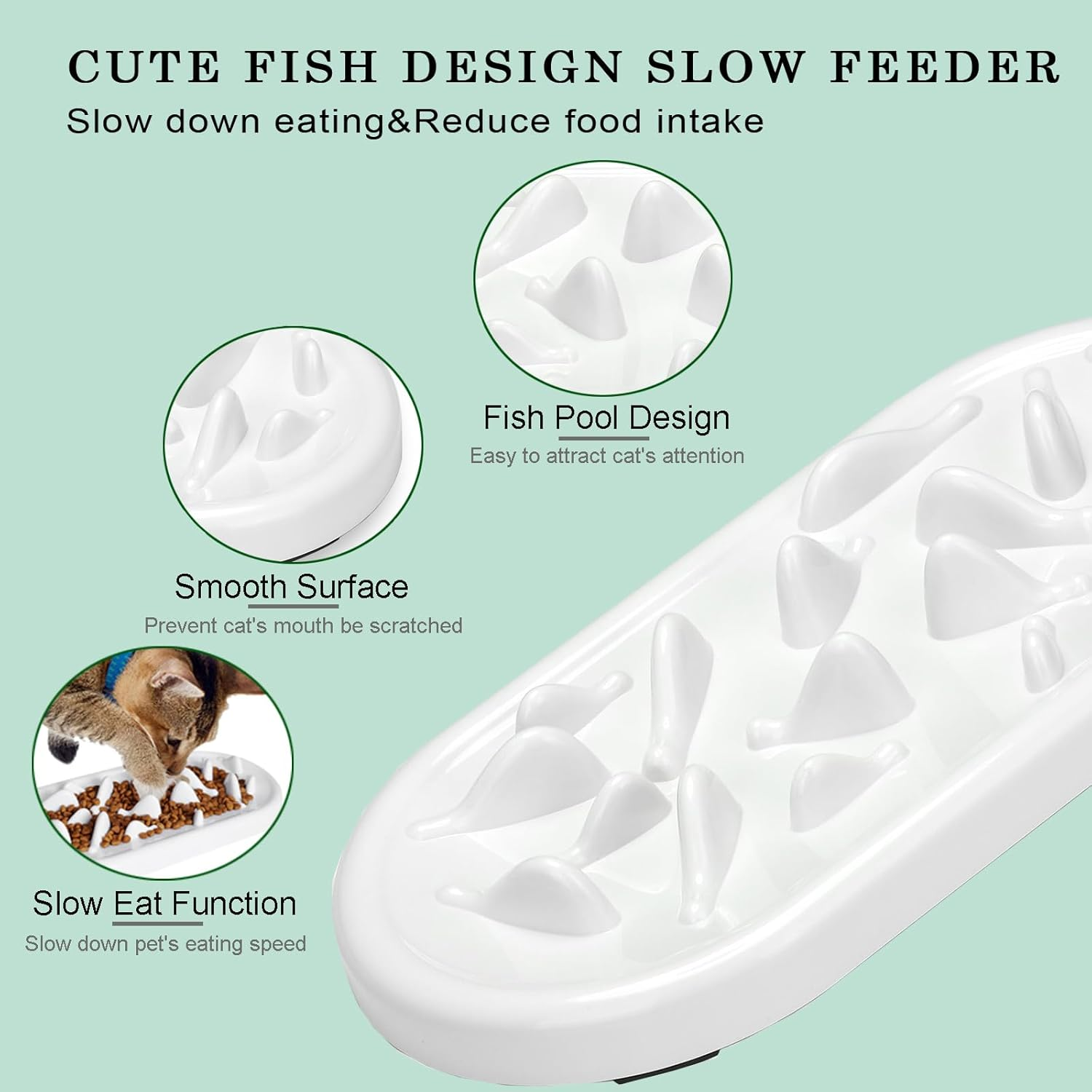 TOPNICES Upgraded Slow Feeder Cat Bowls, Fun Pet Feeder Bowl Stopper,Interactive Bloat Stop Cat Feeder,Durable and Prevents Obesity Improves Digestion Pet Bowl image number 1