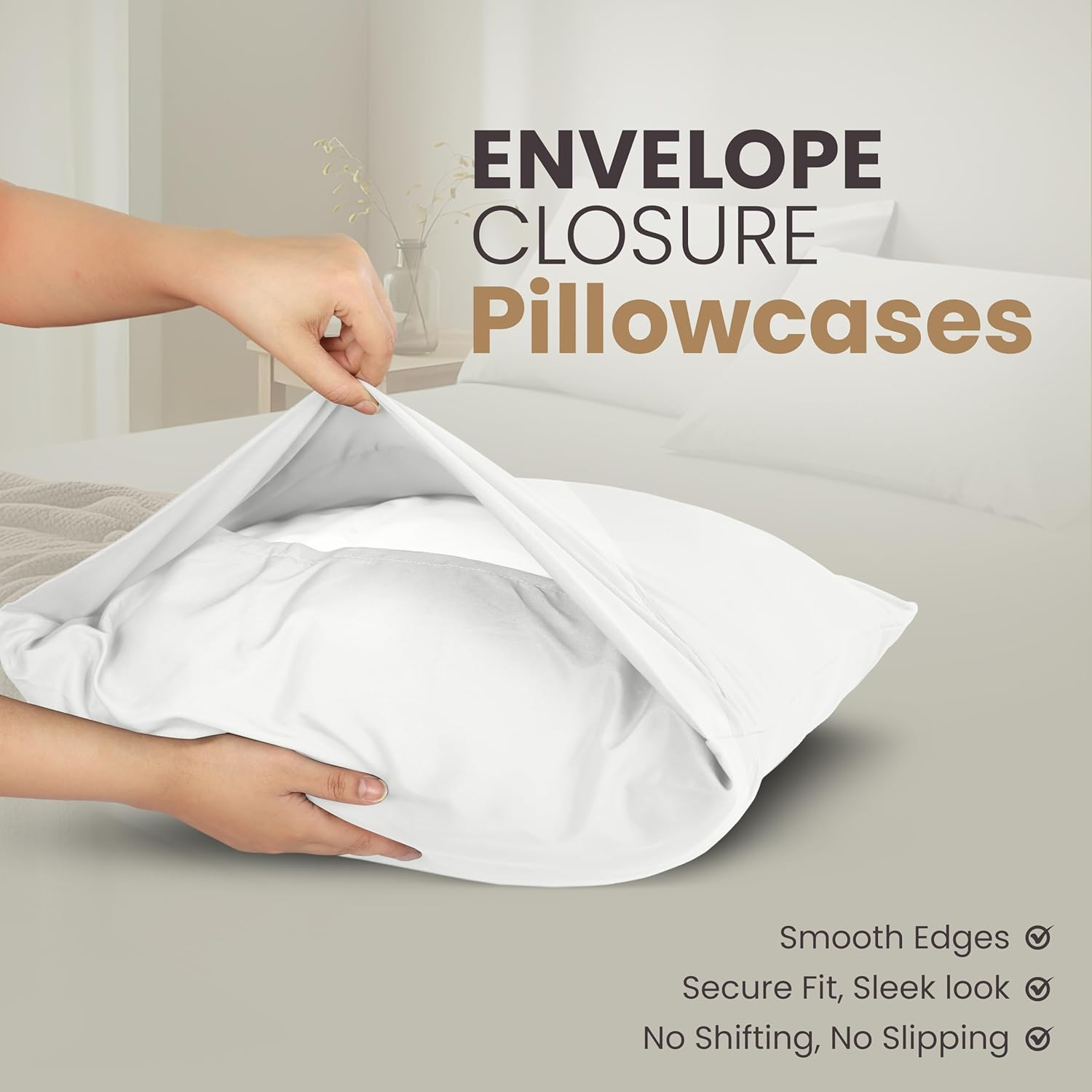 NY Threads Fitted Sheet with 2 Pillow Cases (50X75Cm) - Deep Pocket (35 Cm) (White, King) image number 6