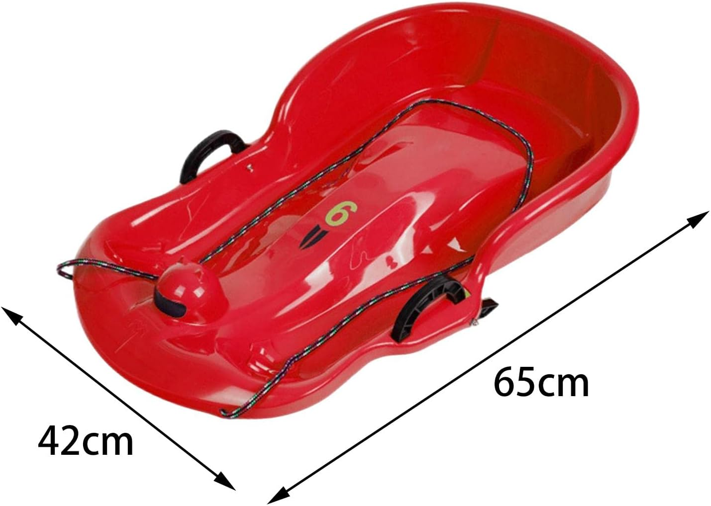 Portable Winter Snow Sled Sledding Sleigh Toboggan Kids Sledge for Yard Backyard - Red image number 6