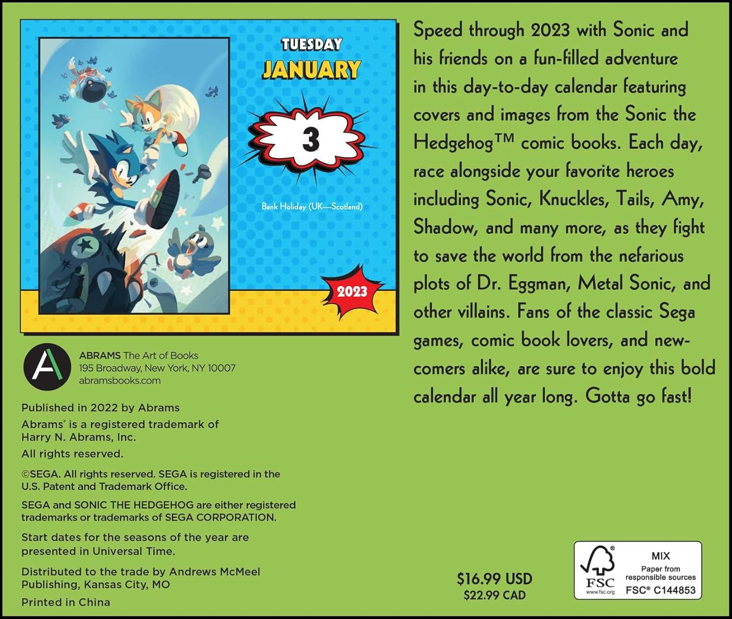 Sonic the Hedgehog Comic Collection 2023 Day-To-Day Calendar image number 3