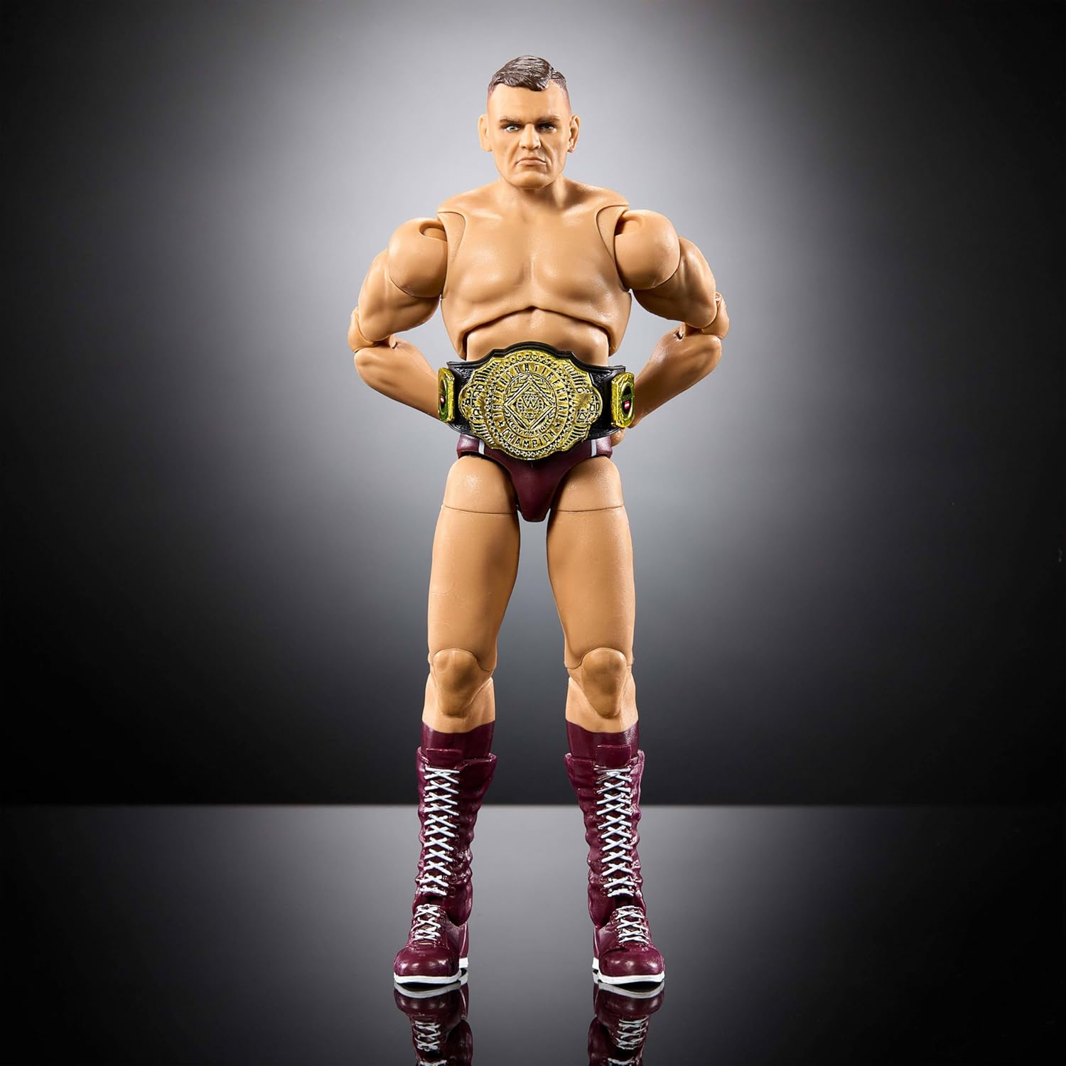 Mattel WWE Ultimate Edition Action Figure & Accessories, 6-Inch Gunther Collectible Set, Swappable Heads & Hands, Entrance Gear & 30 Articulation Points​