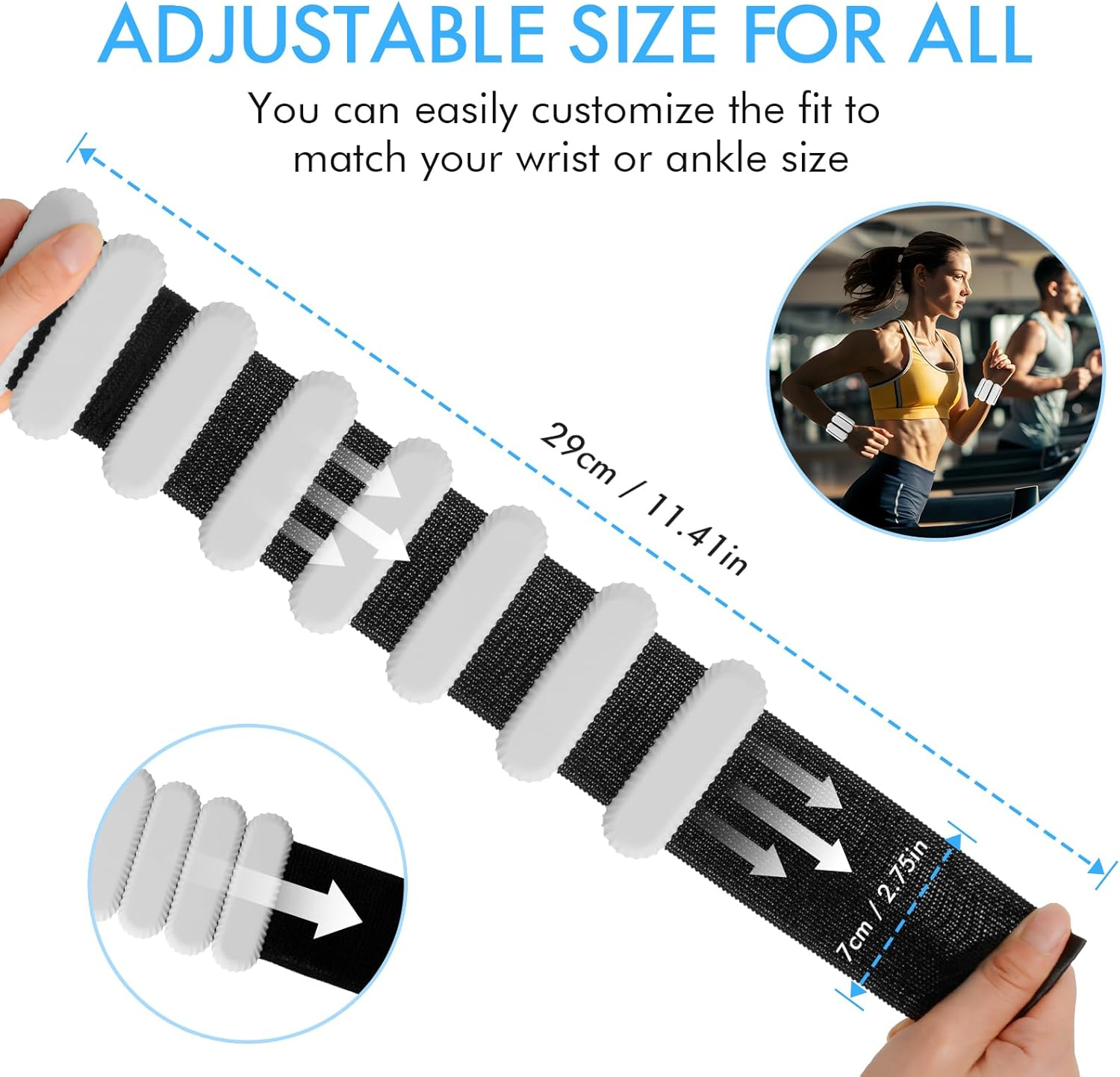 Wrist Ankle Weights for Women, Adjustable Ankle Weights Strength Training Silicone Bracelets Workout Wrist Ankle Weights for Men Women Yoga Running Dance Ankle Arm Leg Weights (2Lb) image number 3