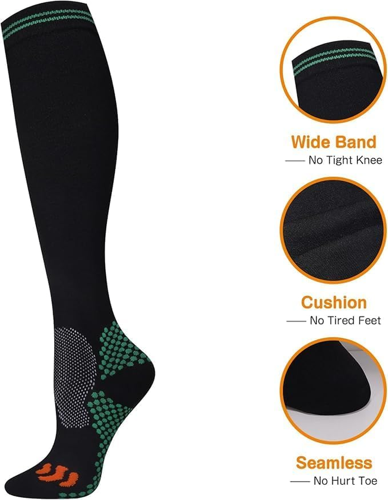 Compression Socks (2/3 Pair) for Men and Women 20-30 Mmhg Compression Stockings Circulation for Cycling Running image number 2