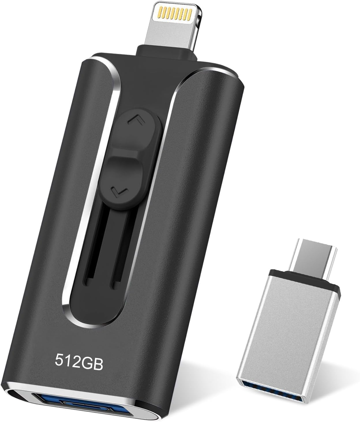 Phone Photo Stick,Mfi Certified Phone Flash Drive,4 in 1 512G USB Drive for Phone Ipad USB Stick,Phone Thumb Drive,Phone Photo Storage Phone Memory Stick for Phone/Pc/Ipad/More Devices(Blue