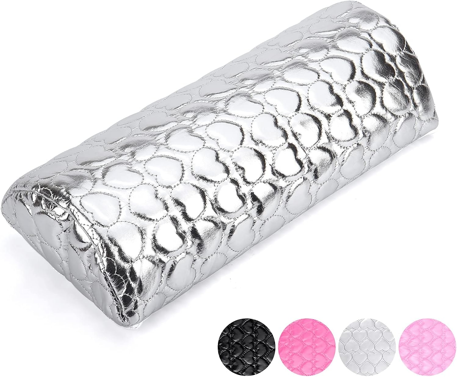 Nail Pillow Hand Rest for Nails, Washable PU Leather Nail Armrest Detachable Manicure Hand Pillow Cushion Nail Art Accessories Tool for Nails Tech (Sliver) image number 4