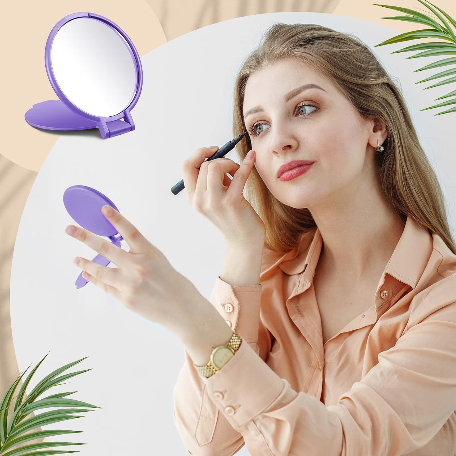 Juexica 180 Pcs Compact Mirror Bulk for Women Mini Folding Mirror Portable Pocket Makeup round Small Vintage Travel for Cosmetic Purse Bag Gifts Mom Daily Use (Classic Colors) image number 4