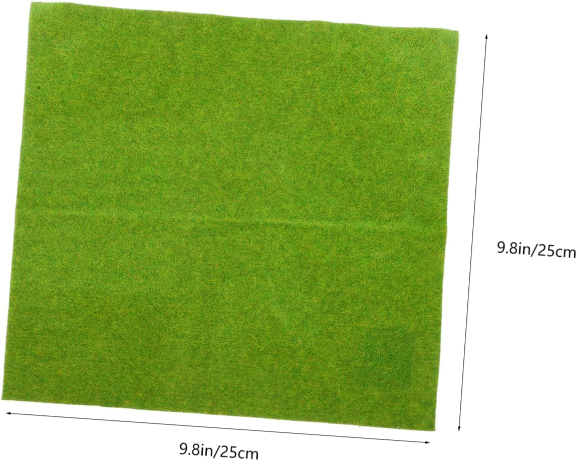 Toddmomy Artificial Turf Fake Grass Mat for DIY Model Scenery, Yellow-Green 25X25Cm Sturdy Plastic Lawn Mat for Sand Table Background Craft Supplies image number 6