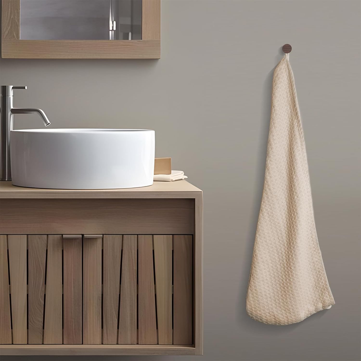 Microfiber Hair Drying Towel with Button 1Pack Khaki Waffle Long Hair Head Wraps Twist Plopping Curly Shower Turban Terry Cloth Fast Absorbent Dry anti Frizz Hair Wraps for Women Wet Hair - 2 Pack Pink image number 3