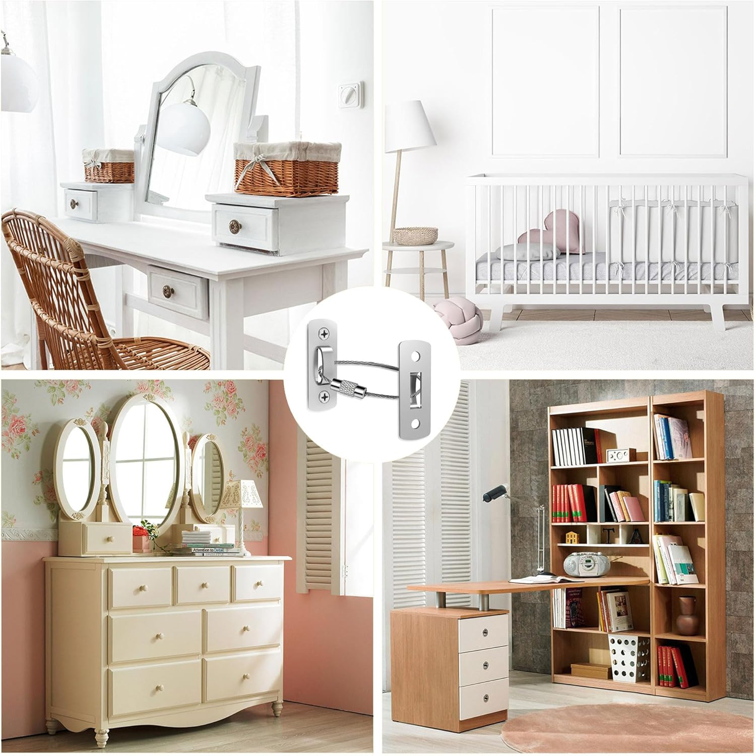 Furniture Anchors for Baby Proofing(12 Pack), 2025 Upgraded Furniture Anchors, Secure 400 Pound Wall Anchors for Furniture Prevent Falling anti Tip Earthquake Straps for Child Baby Safety image number 2