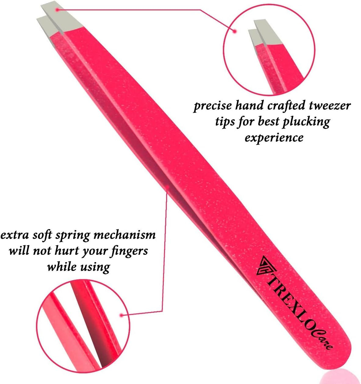 Professional Stainless Steel Precision Eyebrow Tweezers 3 Pack Pink for Eyebrows Plucking Facial & Ingrown Hair Splinter Blackhead & Tick Remover False Eyelashes Tools Set image number 1