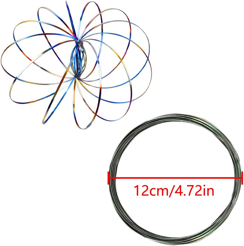 Magic Flow Ring, Thick Stainless Steel Arm Flow Rings Spring Toy for Kids Gift, Party, Toy Party, Magic Show (Color)