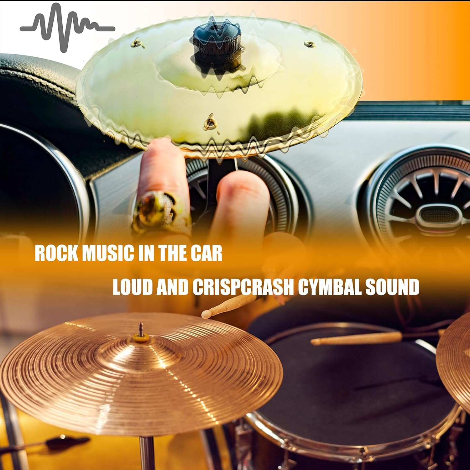 Car Cymbal, Car Crash Cymbal Air Vent - Easy Clip-On Mini Cymbal for Car Dashboard.Cool Car Interior Accessories for Entertainment(Silver) image number 1